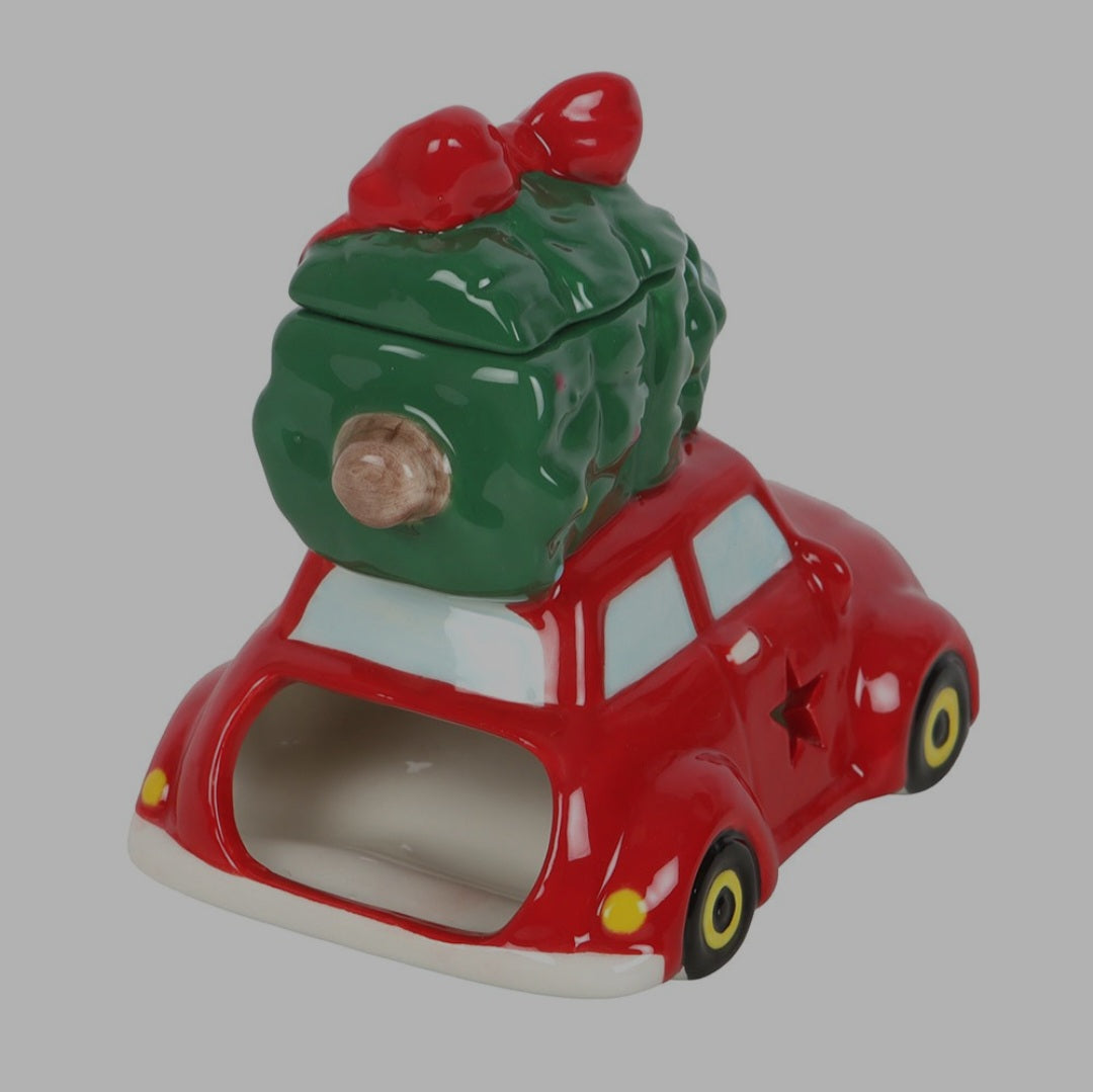 Car with Christmas Tree Tealight Oil Burner