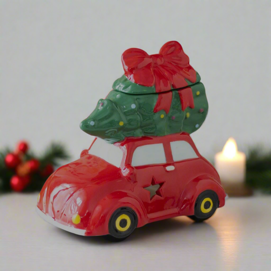 Car with Christmas Tree Tealight Oil Burner