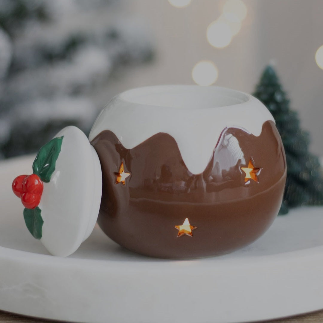 Christmas Pudding Tealight Oil Burner
